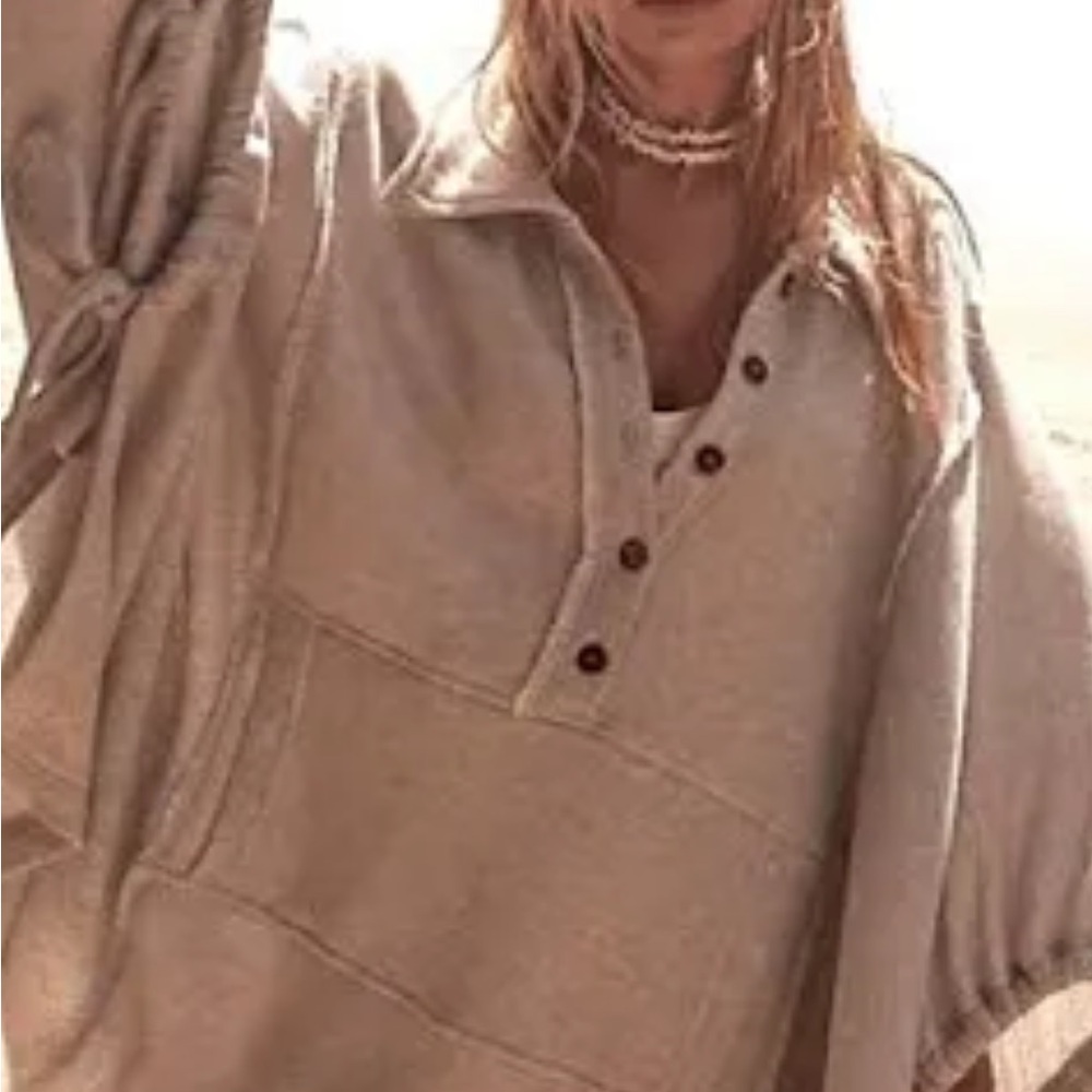FP Movement by Free People Cream Hoodie pool cover up